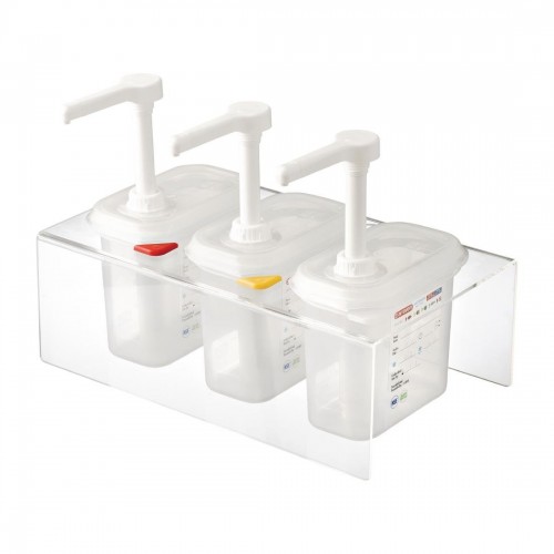 Araven Sauce Dispensers GN 1/9 Transparent 1.5Ltr Set of 3