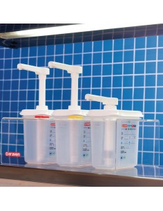 Araven Sauce Dispensers GN 1/9 Transparent 1.5Ltr Set of 3 2