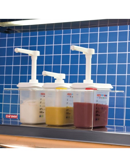 Araven Sauce Dispensers GN 1/9 Transparent 1.5Ltr Set of 3