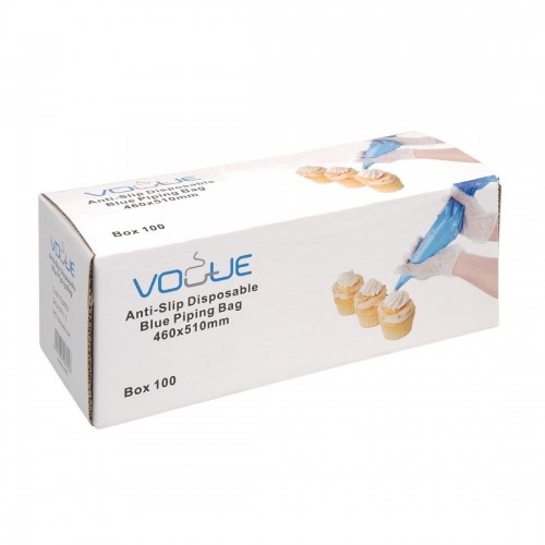 Vogue Anti Slip Disposable Blue Piping Bags (Pack of 100)