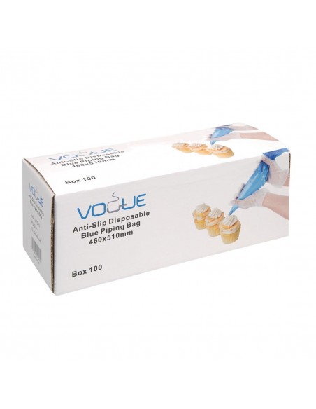 Vogue Anti Slip Disposable Blue Piping Bags (Pack of 100)