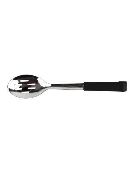 Vogue Slotted Serving Spoon Black Handle 340mm