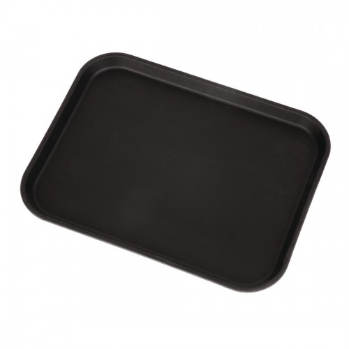 Cambro Camtread Fibreglass Rectangular Non-Slip Tray Black 457mm