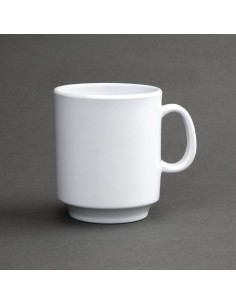 Kristallon Melamine Mugs White 340ml 12oz