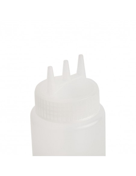 Vogue Clear 3 Nozzle Squeeze Bottle 24oz