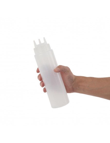 Vogue Clear 3 Nozzle Squeeze Bottle 24oz