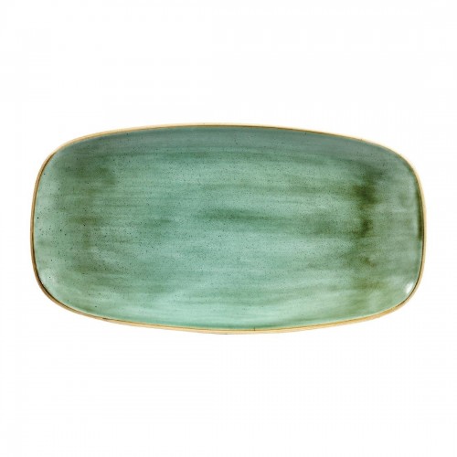 Churchill Stonecast Rectangular Plates Samphire Green 189 x 355mm