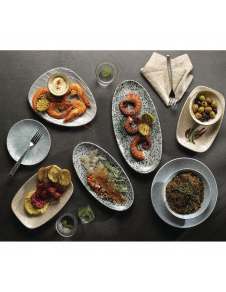 Churchill Breccia Oblong Chef Plate Agate Grey 157 x 237mm