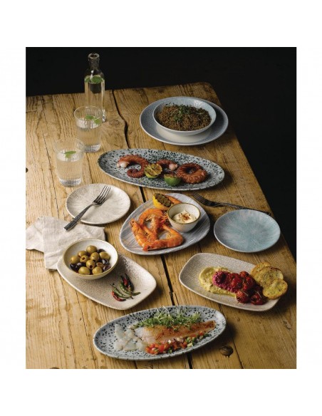 Churchill Breccia Oblong Chef Plate Agate Grey 157 x 237mm