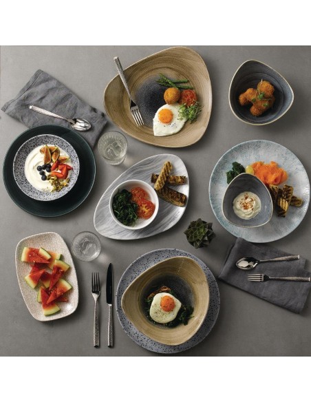 Churchill Breccia Oblong Chef Plate Agate Grey 157 x 237mm