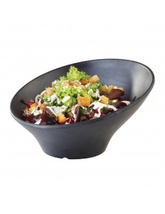 APS Zen Melamine Round Sloped Bowl Black 800ml