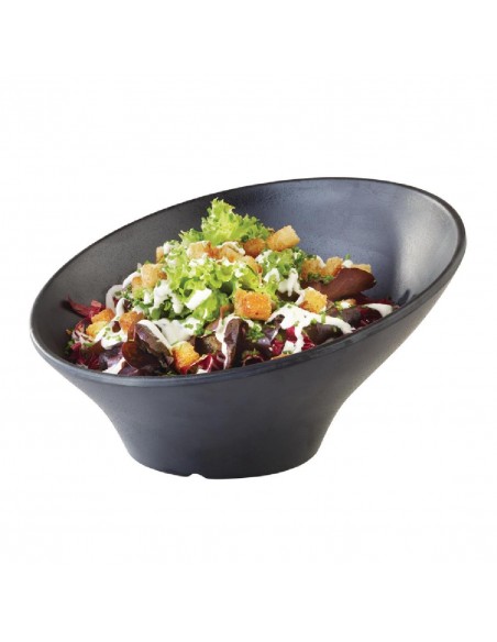 APS Zen Melamine Round Sloped Bowl Black 800ml