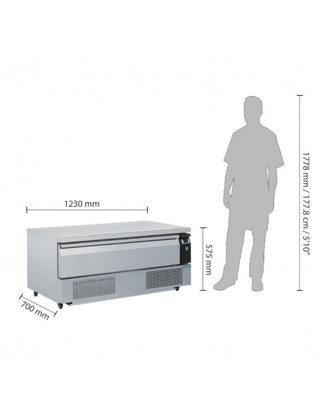 Polar DA995 Single Drawer Counter Fridge/Freezer 3xGN