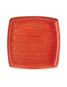 Churchill Stone Cast Berry Red Square Plate 268mm