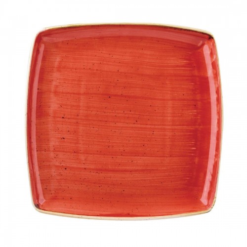 Churchill Stone Cast Berry Red Square Plate 268mm