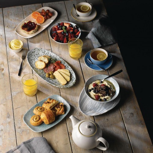 Churchill Breccia Oblong Chef Plate Agate Grey 153 x 298mm