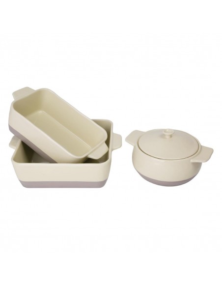 Olympia Cream And Taupe Ceramic Roasting Dish