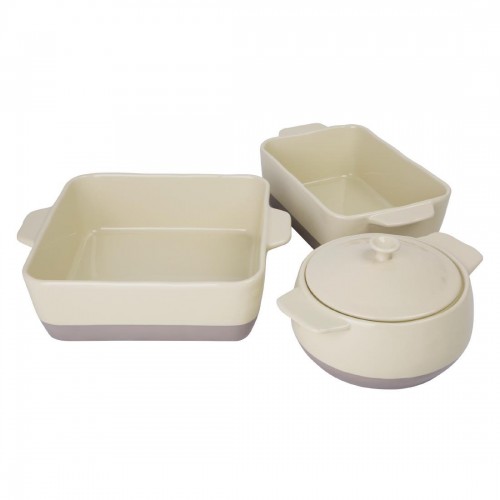 Olympia Cream And Taupe Ceramic Roasting Dish