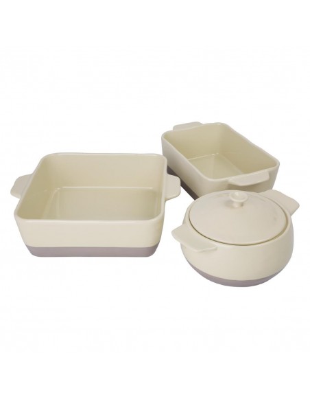 Olympia Cream And Taupe Ceramic Roasting Dish