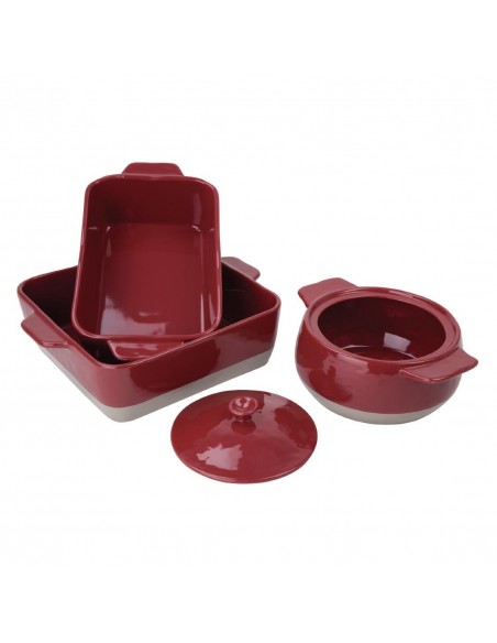 Olympia Red And Taupe Ceramic Roasting Dish