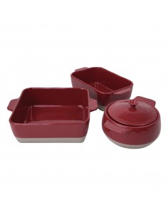 Olympia Red And Taupe Ceramic Roasting Dish 2