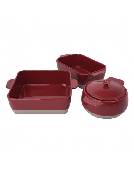 Olympia Red And Taupe Ceramic Roasting Dish