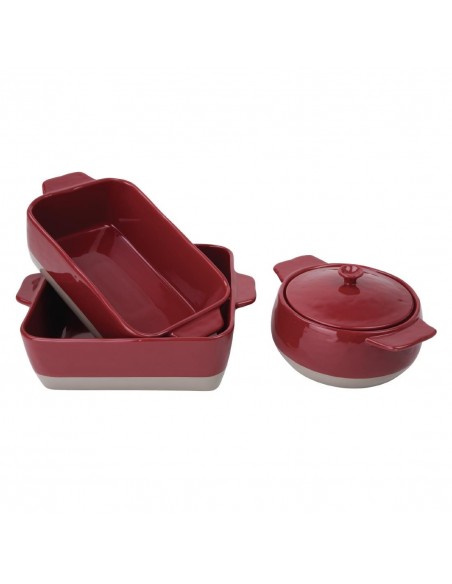 Olympia Red And Taupe Ceramic Roasting Dish
