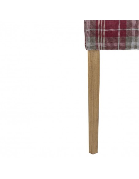 Bolero Austin Dining Chairs Wine Tartan (Pack of 2)