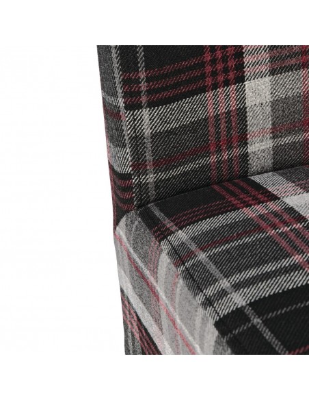 Bolero Austin Dining Chairs Grey Tartan (Pack of 2)