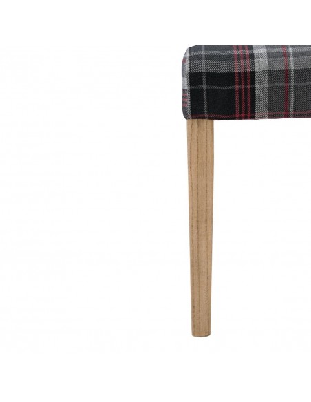 Bolero Austin Dining Chairs Grey Tartan (Pack of 2)