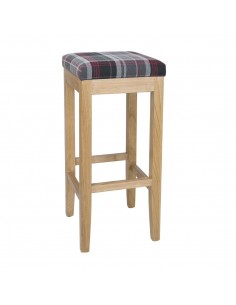 Bolero Austin High Stools Grey Tartan (Pack of 2)