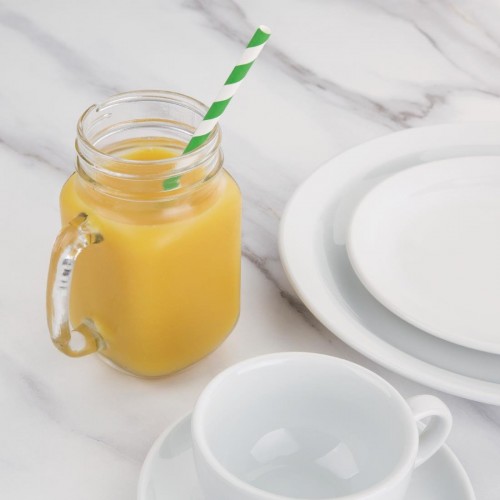 Fiesta Green Biodegradable Paper Straws Green Stripes