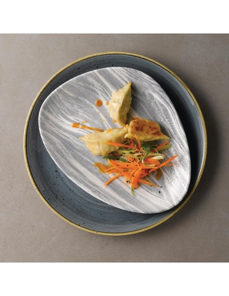 Churchill Fluid Triangle Chef Plates Pearl Grey 205 x 265mm