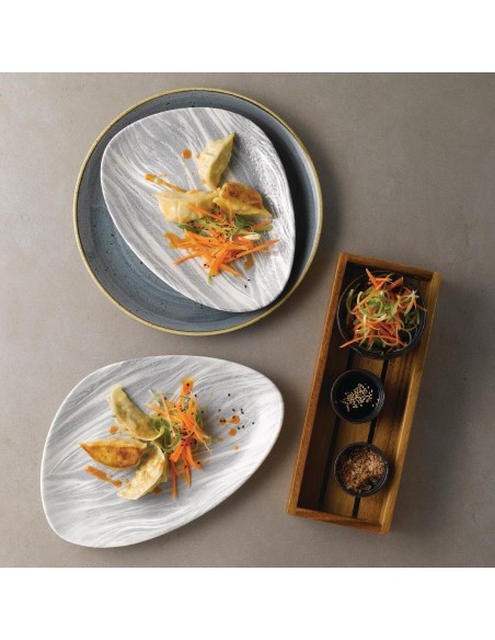 Churchill Fluid Triangle Chef Plates Pearl Grey 205 x 304mm