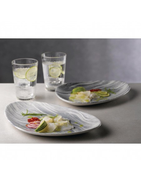 Churchill Fluid Triangle Chef Plates Pearl Grey 205 x 304mm