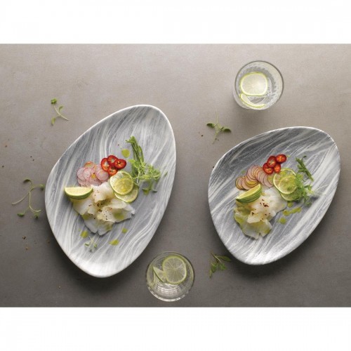 Churchill Fluid Triangle Chef Plates Pearl Grey 205 x 304mm