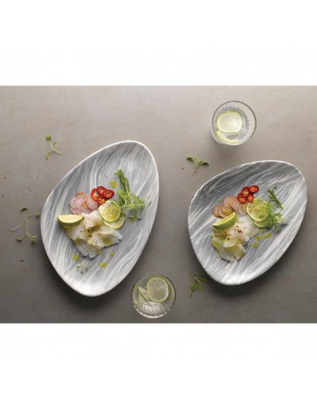 Churchill Fluid Triangle Chef Plates Pearl Grey 205 x 304mm