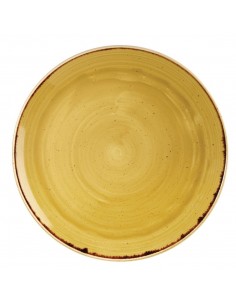 Churchill Super Vitrified Stonecast Mustard Seed Yellow Coupe Plate 288mm