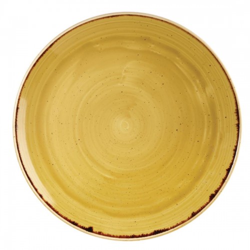 Churchill Super Vitrified Stonecast Mustard Seed Yellow Coupe Plate 288mm
