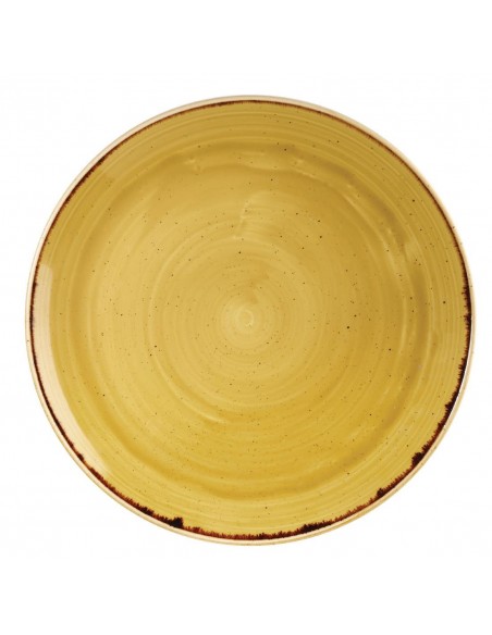Churchill Super Vitrified Stonecast Mustard Seed Yellow Coupe Plate 288mm