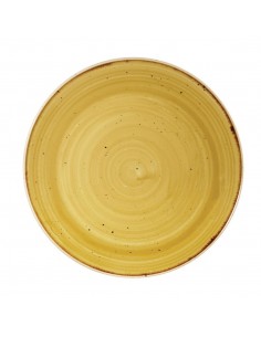 Churchill Super Vitrified Stonecast Mustard Seed Yellow Coupe Plate 220mm