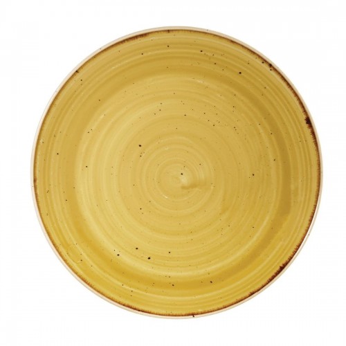 Churchill Super Vitrified Stonecast Mustard Seed Yellow Coupe Plate 220mm