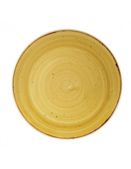 Churchill Super Vitrified Stonecast Mustard Seed Yellow Coupe Plate 220mm
