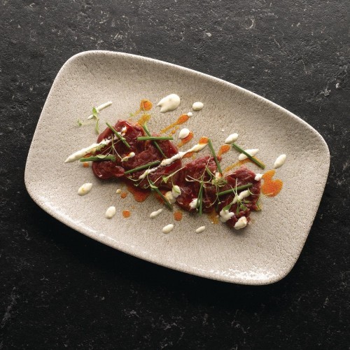 Churchill Raku Oblong Chef Plates Agate Grey 157 x 237mm