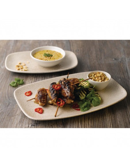 Churchill Raku Oblong Chef Plates Agate Grey 157 x 237mm