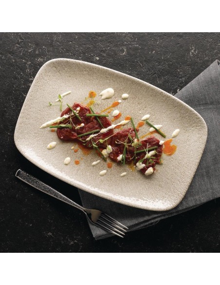 Churchill Raku Oblong Chef Plates Agate Grey 157 x 237mm