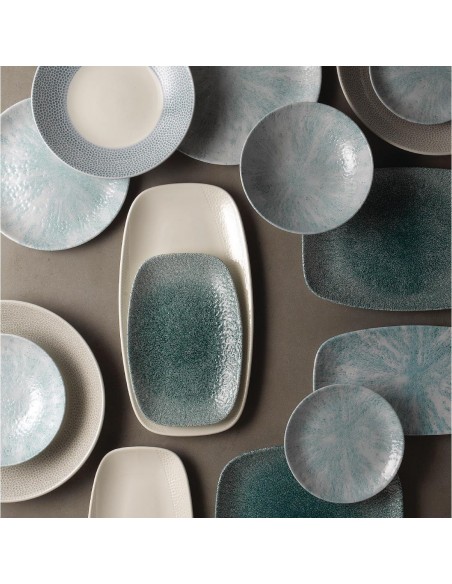 Churchill Raku Oblong Chef Plates Jade Green 202 x 261mm
