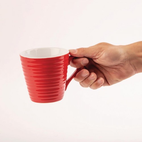 Olympia Caf Aroma Mugs Red 340ml