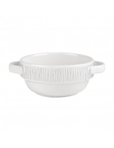 Churchill Bamboo Handled Stacking Soup Bowl 14oz