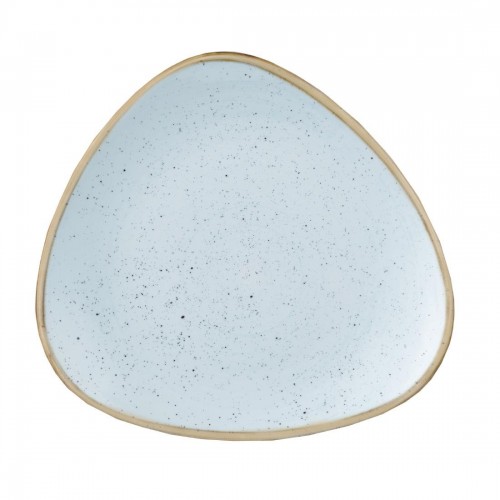 Churchill Stonecast Lotus Triangular Plate Duck Egg Blue 304mm
